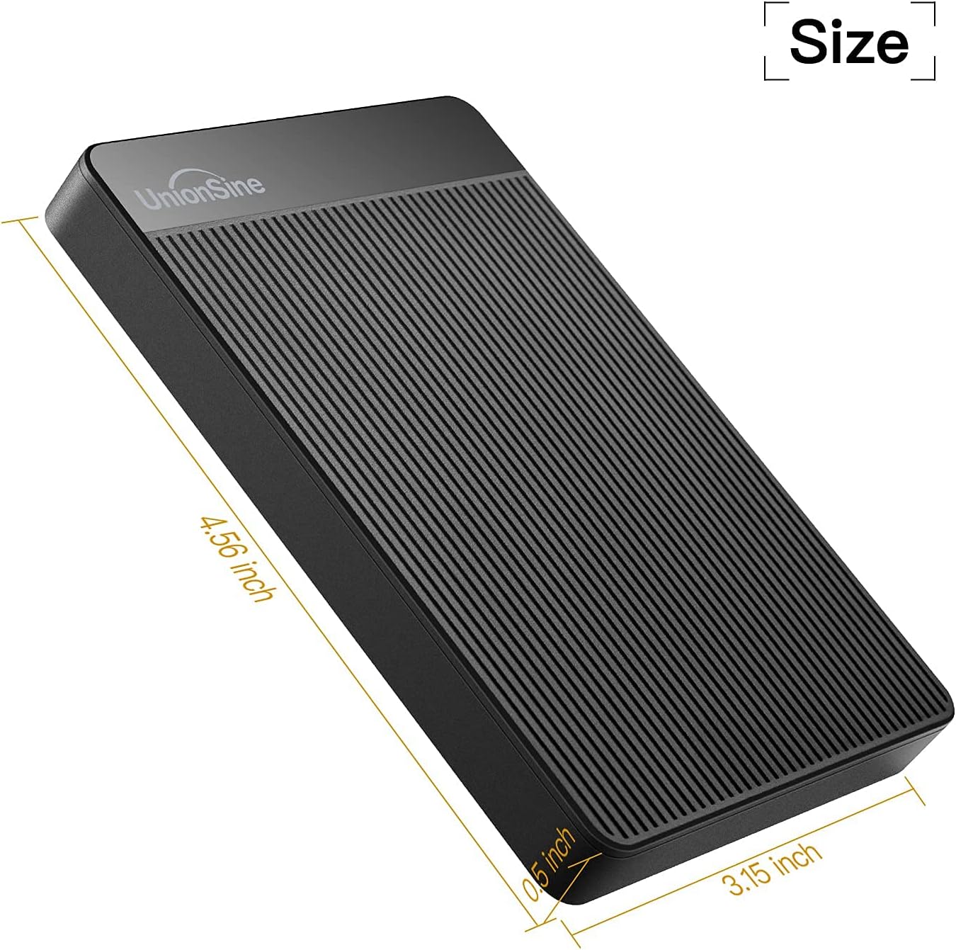 UnionSine Externe Festplatte 2TB ultradünn tragbar 2,5 Zoll USB 3.0, SATA, Festplattenspeicher für PC, Mac,TV, Wii U, Xbox, PS4 (Schwarz) HD2510