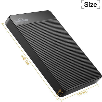 UnionSine Externe Festplatte 2TB ultradünn tragbar 2,5 Zoll USB 3.0, SATA, Festplattenspeicher für PC, Mac,TV, Wii U, Xbox, PS4 (Schwarz) HD2510