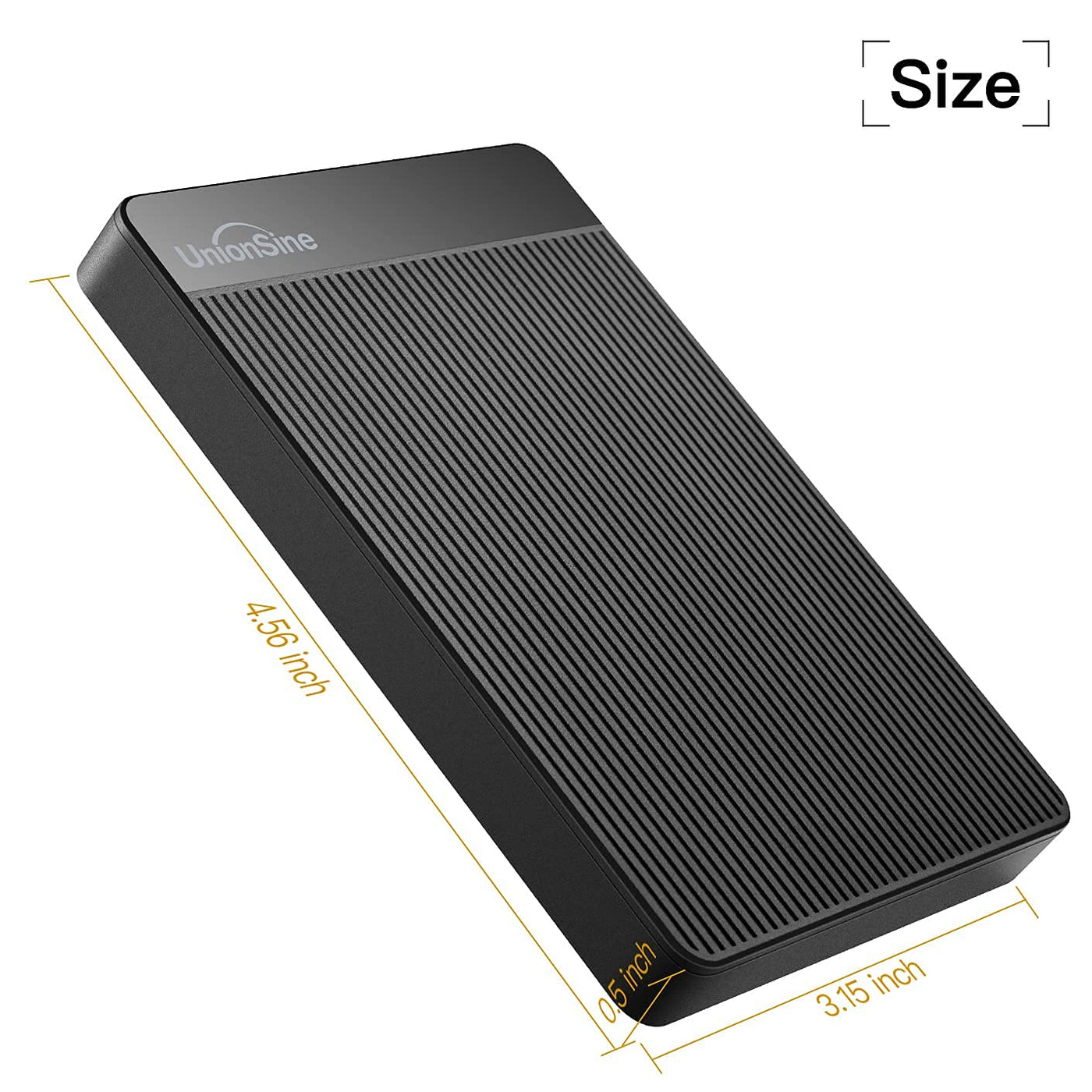 UnionSine Externe Festplatte 2TB ultradünn tragbar 2,5 Zoll USB 3.0, SATA, Festplattenspeicher für PC, Mac,TV, Wii U, Xbox, PS4 (Schwarz) HD2510