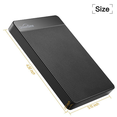 UnionSine Externe Festplatte 2TB ultradünn tragbar 2,5 Zoll USB 3.0, SATA, Festplattenspeicher für PC, Mac,TV, Wii U, Xbox, PS4 (Schwarz) HD2510