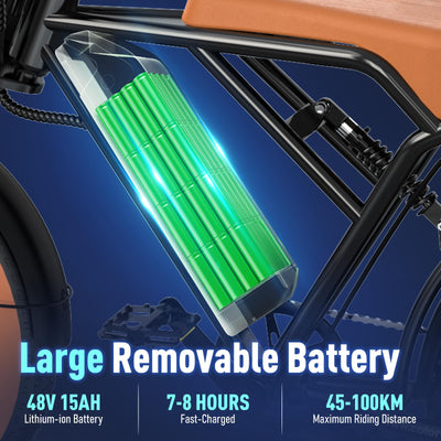 COLORWAY Elektrofahrräder –20 Zoll Offroad EBike, 250W Motor und 48V 15Ah Akku – leistungsstarkes elektrisches Pendlerfahrrad für Unisex-Erwachsene, 7-Gang, die Reichweite beträgt 45–100 km.