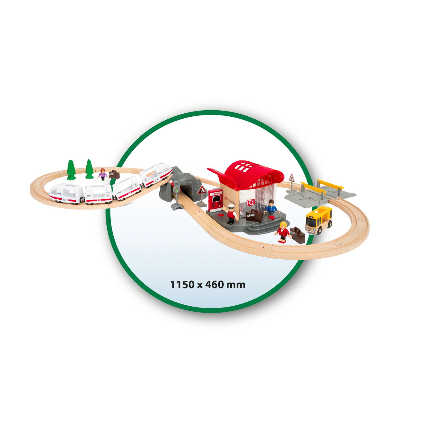 BRIO World 33940 Deutsche Bahn Ice Set - Eisenbahn-Set mit Schienen, Bahnhof und Zug im Stil der DB - Empfohlen ab 3 Jahren