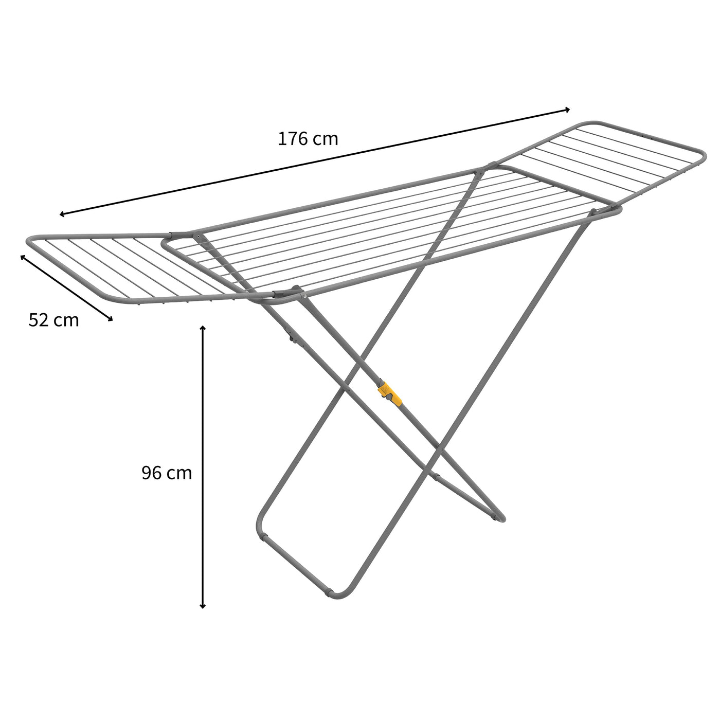 Rörets Wäscheständer Sussi Space Grey – verriegelbare Flügel – Sicherheitssperre – 52x176x96cm – 18 m Trockenfläche - Design und Qualität von Schwedens stärkster Trockenständermarke