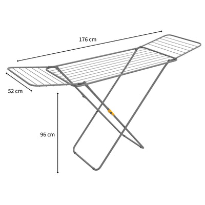 Rörets Wäscheständer Sussi Space Grey – verriegelbare Flügel – Sicherheitssperre – 52x176x96cm – 18 m Trockenfläche - Design und Qualität von Schwedens stärkster Trockenständermarke