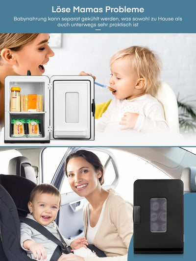 NORTHCLAN Mini Fridge for Room 15 L, with 220 V AC/12 V DC for Car and Home Use, Portable Fridge and Heating Fridge Perfect for Drinks, Cosmetics, Snacks, Max & Eco Mode, Black