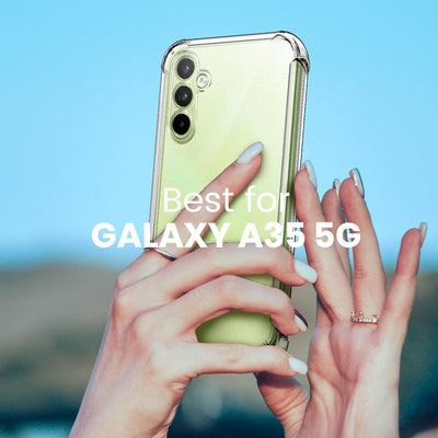 New&Teck Handyhülle hülle für Samsung Galaxy A35 5G + 2 Hartglas-Displayschutz, Schutzhülle aus weichem TPU-Silikon, Bumper mit verstärkten Ecken, klarer Schutz.