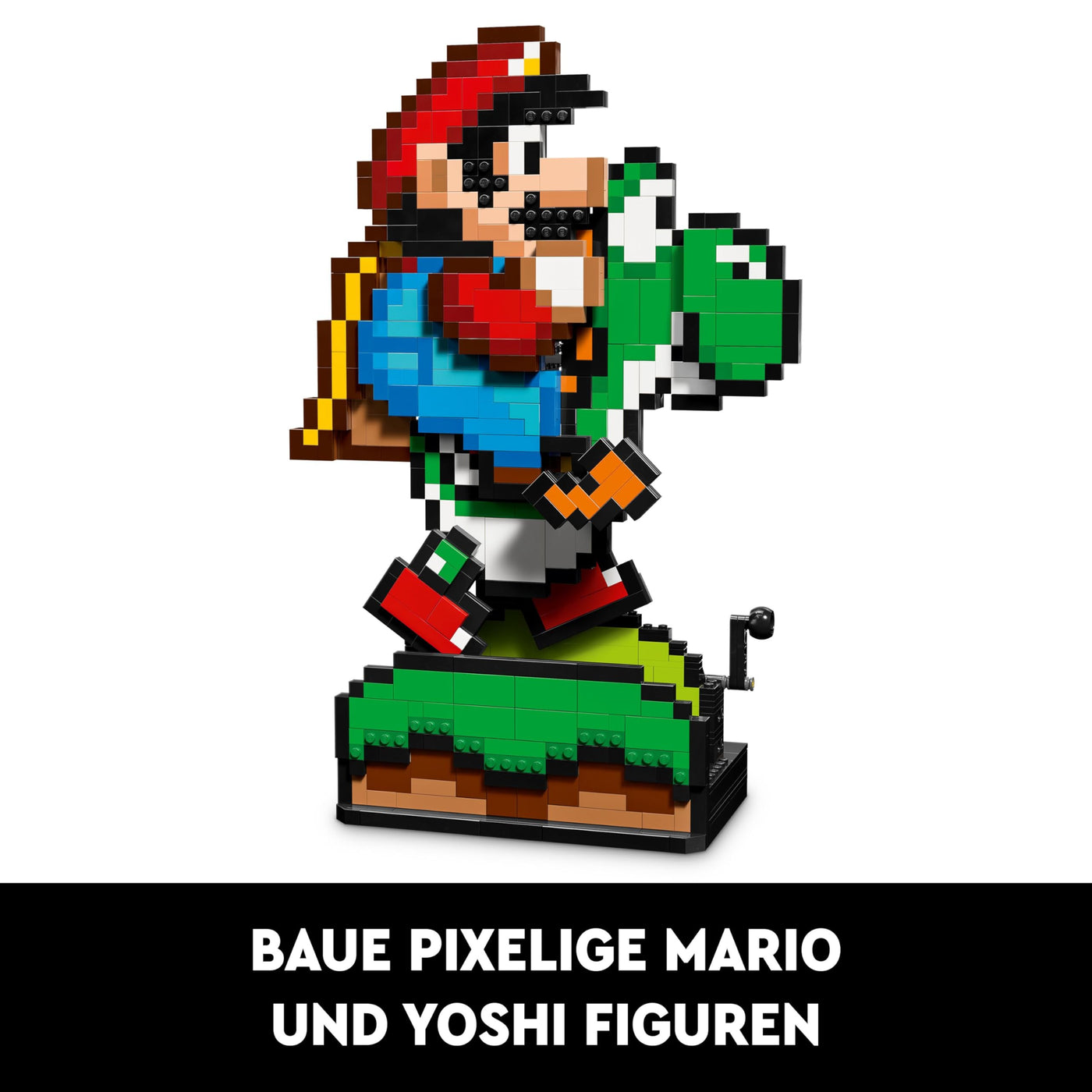 LEGO Super Mario World: Mario & Yoshi Nintendo Set zum Sammeln, pixelige Figuren, Modell zum Bauen und Ausstellen, Wohn-Deko und Sammlerstück, Modellbausatz und Geschenk für Erwachsene Fans 71438
