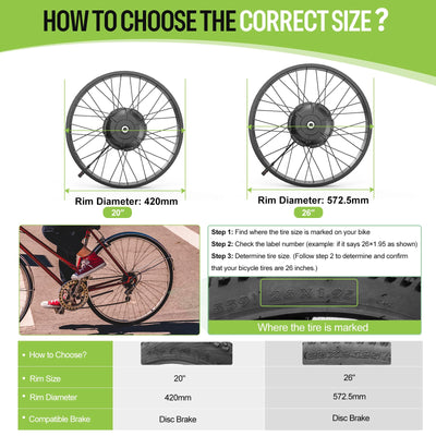 BAFANG G062 48V 1000W Hinterradmotor für 175 mm Tropfen, 20" 26" Fat Tire Elektro-Rad-Umsetzungs-Kit mit Akku (optional) und LCD-Anzeige (optional), Hinterrad hub Motor-Rad-Kit mit PAS-Sensor