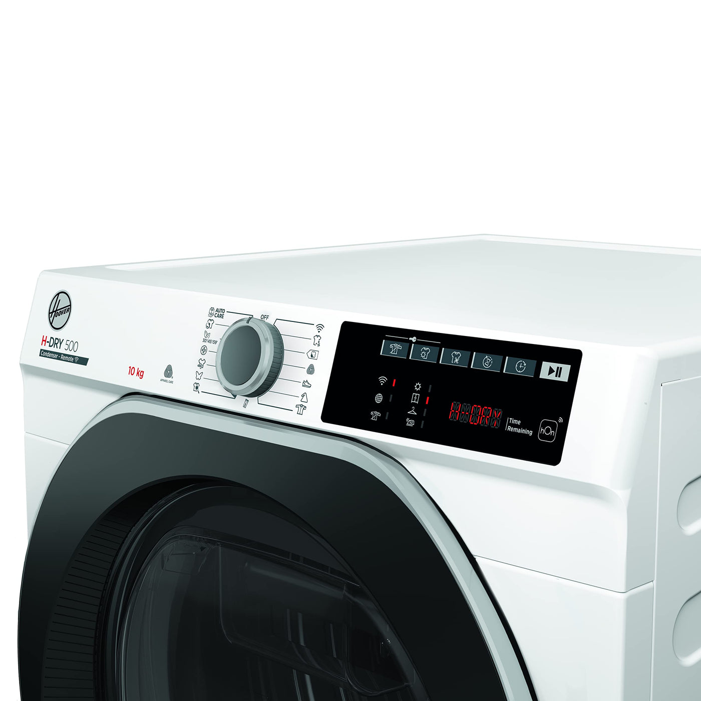 Hoover H-DRY 500 ND C10TSBE-S Kondenstrockner / 10 kg/Smarte Bedienung mit WiFi + Bluetooth/AquaVision-Kondenswasserbehälter mit optischer Füllanzeige direkt im Bullauge/Symbolblende