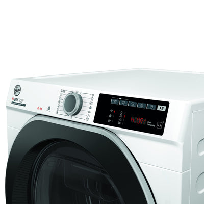 Hoover H-DRY 500 ND C10TSBE-S Kondenstrockner / 10 kg/Smarte Bedienung mit WiFi + Bluetooth/AquaVision-Kondenswasserbehälter mit optischer Füllanzeige direkt im Bullauge/Symbolblende