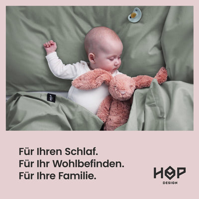 HOP DESIGN Bettwäsche 135x200 Hellgrau - Baumwoll Bettwäsche 135x200 mit 1 Kissen Bezug 80x80 - Allergiker Bettwäsche-Sets - Duvet Cover