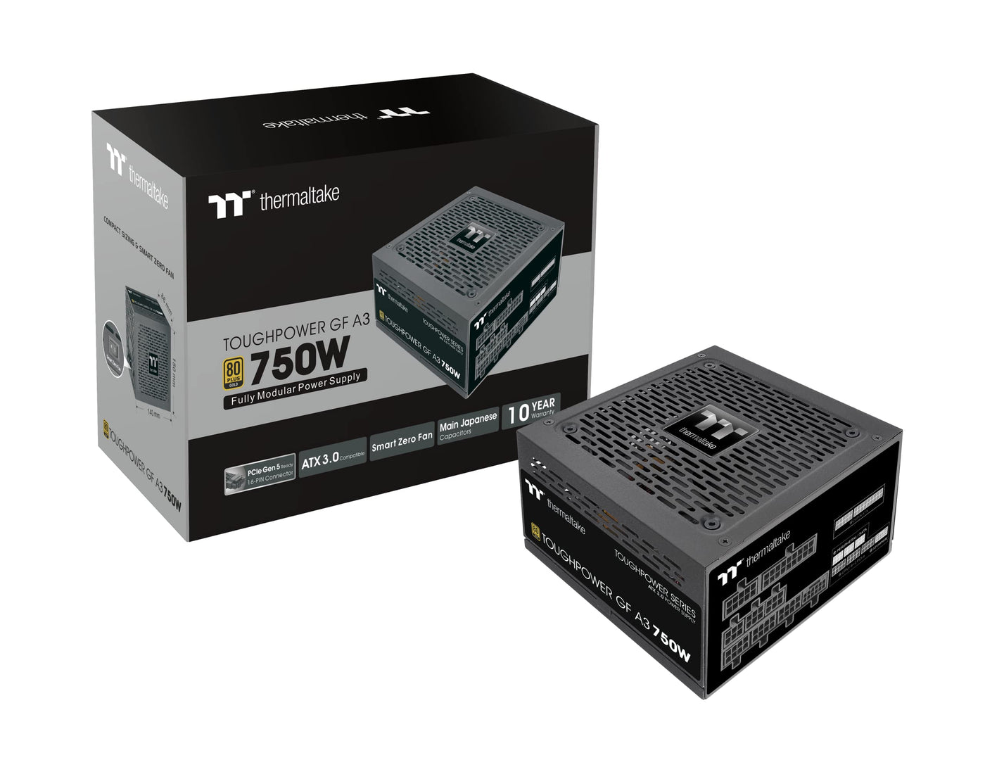 Thermaltake Toughpower GF A3 750W | PC-ATX-3.0-Netzteil | PCIe Gen 5.0 | 80-Plus-Gold | voll-modular | leiser 140 Lüfter | EU Zertifiziert