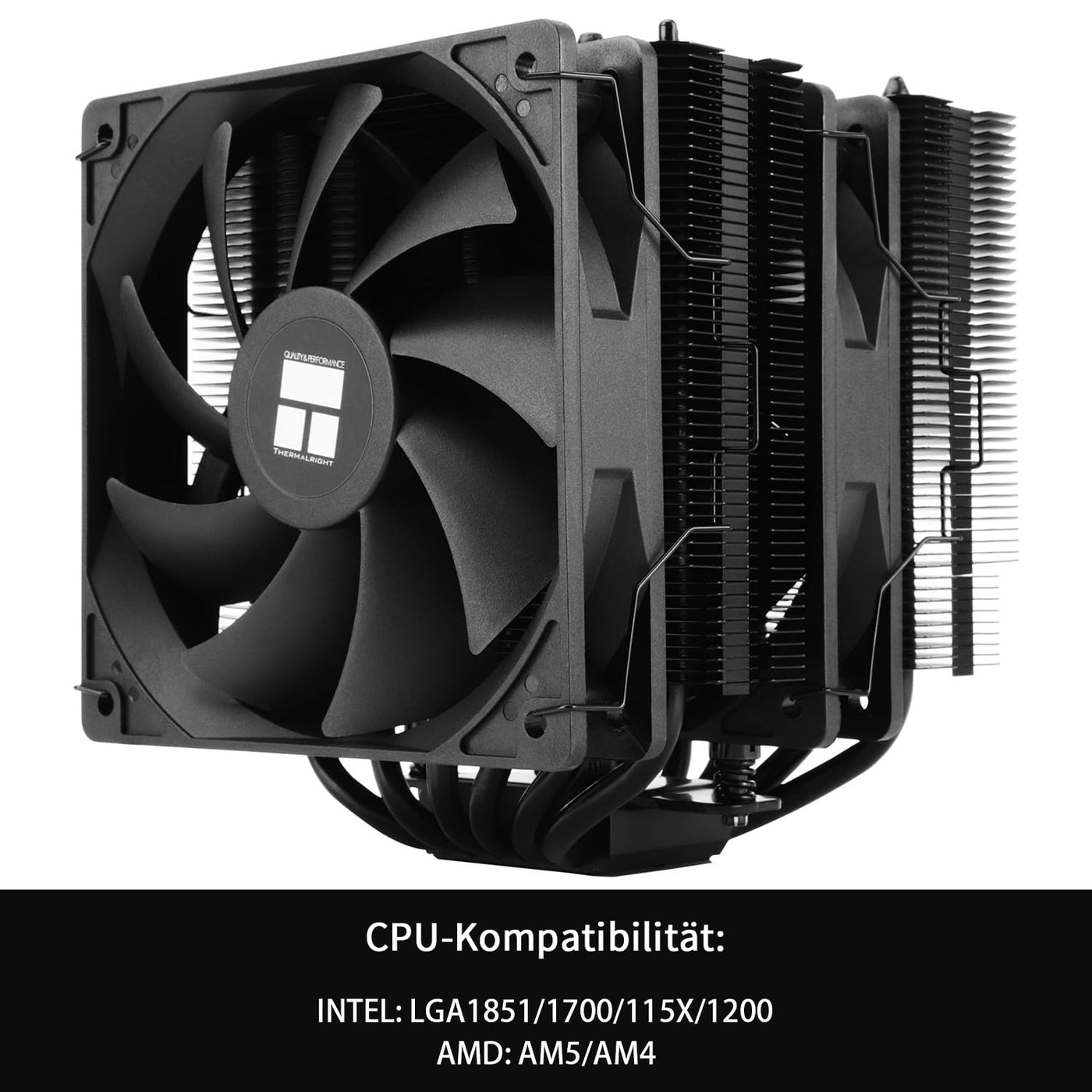 Thermalright Peerless Assassin 120 SE Black CPU-Kühler, 6 Heatpipes AGHP-Technologie, zwei 120-mm-PWM-Lüfter,1550 U/min Geschwindigkeit, für AM4/AM5 und Intel 1700/1851/115X/1200, Computer-CPU-Kühlung