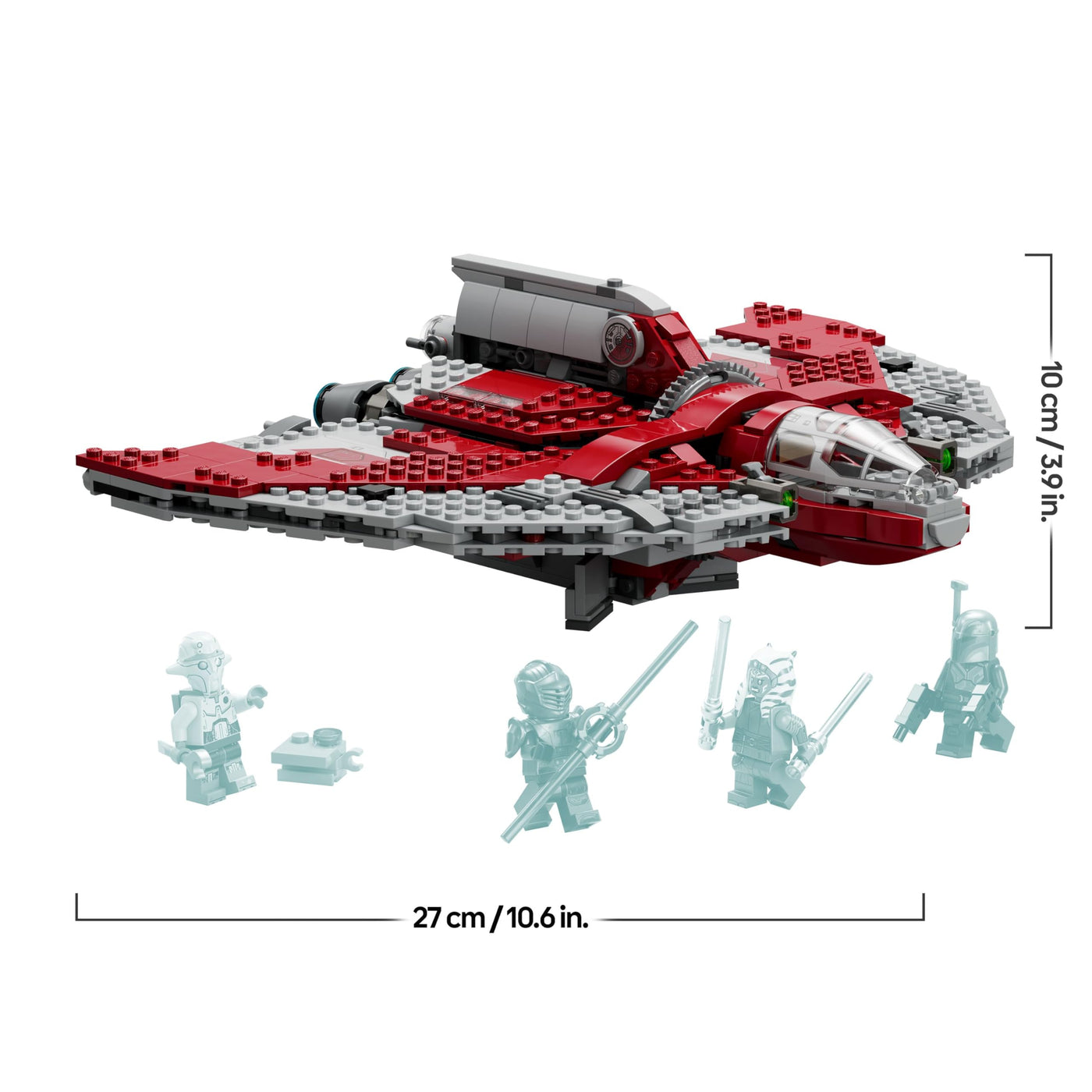 LEGO Star Wars Ahsoka Tanos T-6 Jedi Shuttle Set, baubares Raumschiff-Spielzeug mit 4 Minifiguren inkl. Sabine Wren und Marrok mit Lichtschwertern, Geschenk für Fans der Ahsoka-Serie 75362