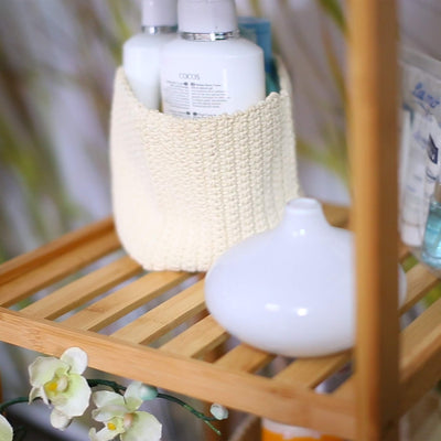 Relaxdays Badregal Bambus mit 3 Ablagen HBT: 79 x 33 x 33 cm Schickes Standregal aus natürlichem Holz Bambusregal als Küchenregal oder Holzregal zur Aufbewahrung und Lagerung im Badezimmer, natur