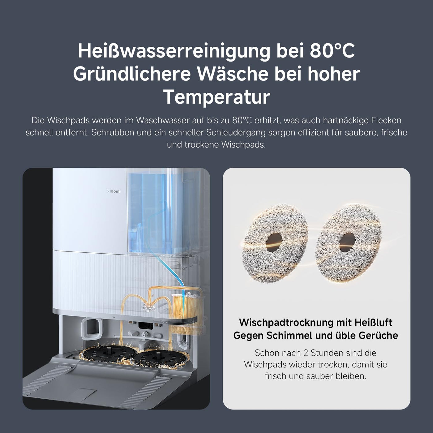 XIAOMI Robot Vacuum 5 Pro Saugroboter mit Wischfunktion, 20.000Pa, Ausfahrbarer Mopp & Seitenbürste, Selbstreinigende All-in-One Basisstation, KI-Navigation, App & Sprachsteuerung