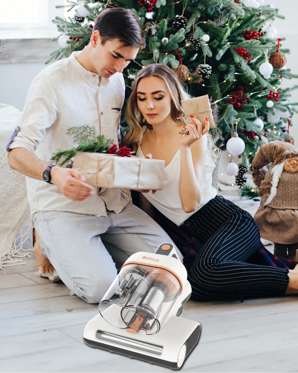 Bestauty Milbensauger für Matratzen, 2 Stufen starken Saugens 7-16 kPa Milbenstaubsauger 500W mit UV-Licht, 55°C Heißlufttrocknung, entfernt 99,9% Bakterien, Allergene, Staub-Milben für Betten,Sofas