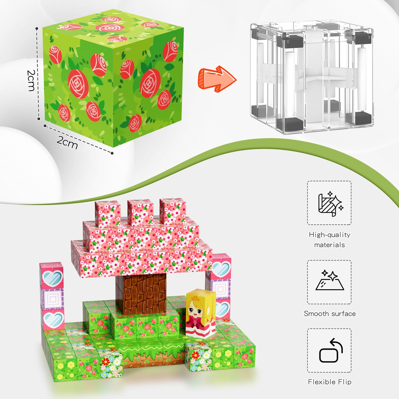 Coolzon Magnetische Bausteine Blöcke 154 Stück, Magnetbausteine Build Mine Magnete Welt Set,Montessori Spielzeug & Knobelspiele, Magnetisches Spielzeug für Jungen und Mädchen ab 3 4 5 6 7 8 9 Jahre