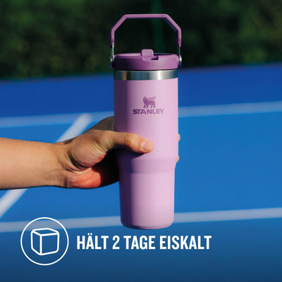 Stanley IceFlow Flip Straw Trinkflasche mit Strohhalm 0.89L - Thermosflasche Hält 12+ Stunden Kalt - Auslaufsicher - Trinkflasche Sport - Wasserflasche BPA Frei - Spülmaschinenfest - Lilac