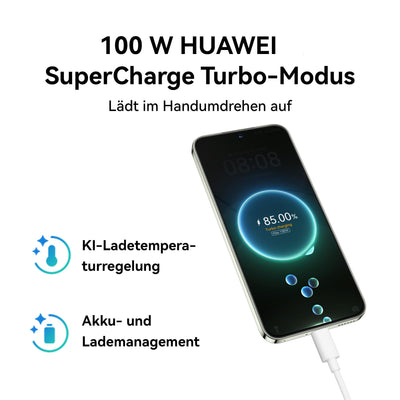 HUAWEI nova 13, Smartphone, 12+256GB, 6,7" OLED Display mit flachen Kanten, eine 60 MP Ultraweitwinkel-Porträt-Frontkamera, 100W Supercharge, 5000 mAh starker Akku, Schwarz