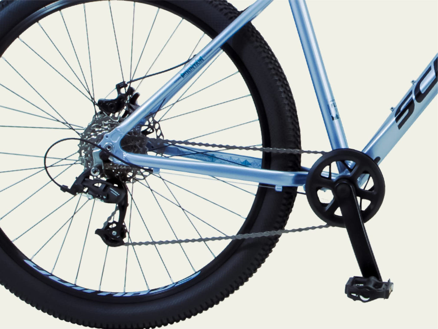 Schwinn Fleet Mountainbike für Damen, 27,5-Zoll-Reifen, 17-Zoll-Rahmen aus Leichtmetalllegierung, Gabelfederung, 9 Gänge, Scheibenbremsen, Hellblau