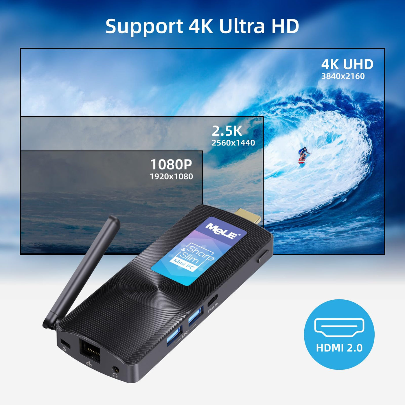 MeLE PCG02 Mini PC Stick Lüfterlos Windows 11 Pro Celeron J4125 8G 256G Tragbar Desktop Computer Stick HDMI 4K 60Hz, Wi-Fi5, Gigabit Ethernet, BT4.2 für Business Büro Industrie IOT Medien Haus