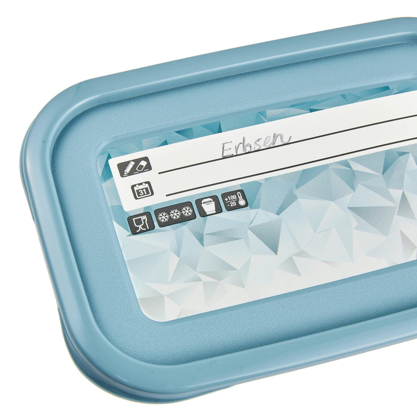 keeeper Tiefkühldosenset 5-teilig, Wiederbeschreibbarer Deckel, 5 x 500 ml, 15,5 x 10,5 x 6 cm, Mia Magic Ice, Nordic Blue