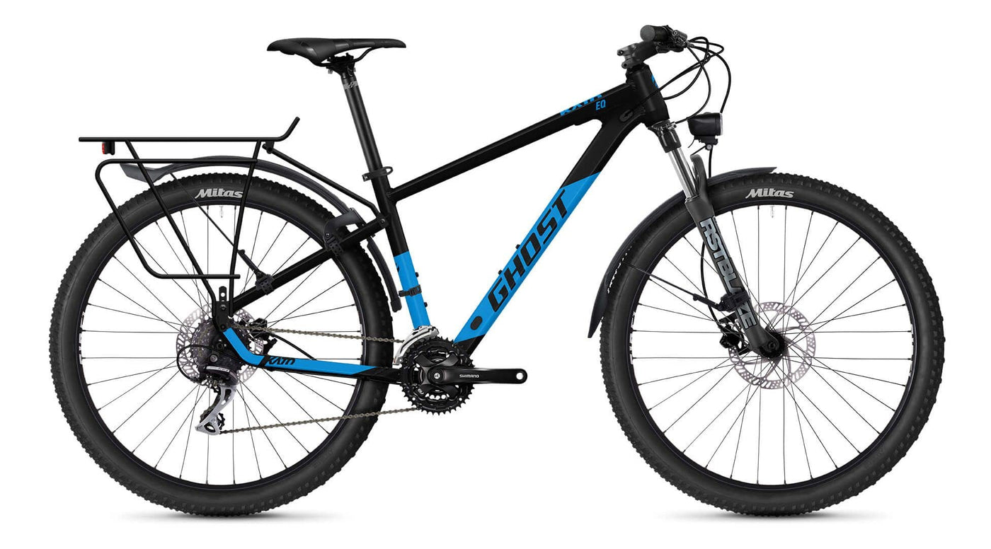 Ghost Kato EQ 27.5R Mountain Bike 2022 (M/44cm, Black/Bright Blue - Matt)