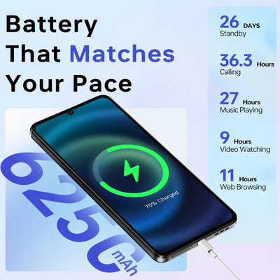 DOOGEE Note 59 5G Android 15 Smartphone Ohne Vertrag, 32GB+128GB /2TB Handy Günstig, 6.75" HD+ 120Hz Handy Ohne Vertrag, 6250mAh Simlockfreie Handys, 16MP+8MP, Dual 5G SIM, OTG/Face ID/NFC/Widevine L1