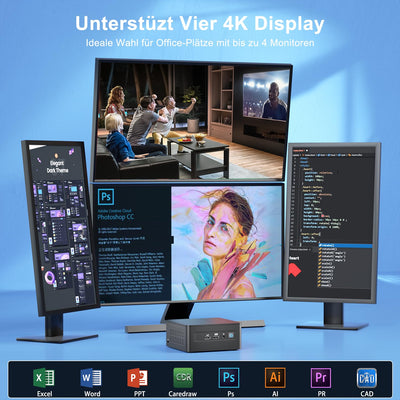 Intel NUC 12 Pro Mini PC Core i5-1240P|12 Kerne 16 Threads Mini Desktop Computer Iris Xe Grafik|16GB RAM 512GB SSD|Windows 11 Pro Desktop Mini Computer|Bluetooth 5.3|WiFi 6E |Thunderbolt4