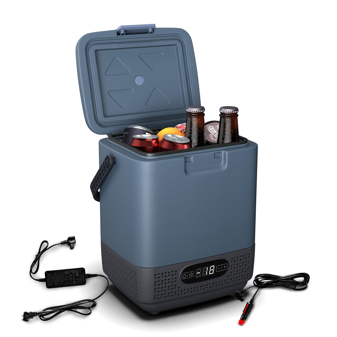 Klarstein SwiftFrost 12L Kompressor Kühlbox mit Gefrierfach – tragbare elektrische Kühlbox, LED-Anzeige, Dual Power (12 V/230 V), –20 °C bis 20 °C, ECO- und MAX-Modus, ideal für Camping und Auto