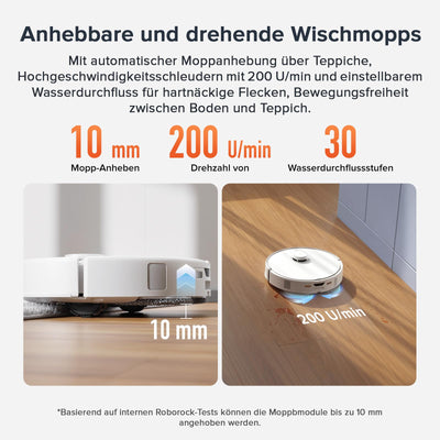 roborock Qrevo Curv S5X-Set Saugroboter mit Wischfunktion Absaugstation, Dual Anti-Tangle-System, 17.000 Pa Saugkraft, 75°C Heißwasser-Moppwäsche, Intelligente Schmutzerkennung, All-in-One-Dock (Weiß)