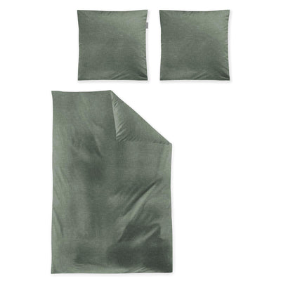 Irisette Edel-Feinbiber Bettwäsche Koala 8544 grün, 1 Bettbezug 135 x 200 cm + 1 Kissenbezug 80 x 80 cm