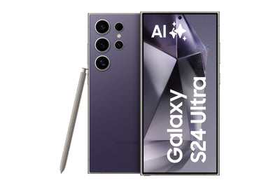 Samsung Galaxy S24 Ultra AI Smartphone, Android-Handy ohne Vertrag, 12GB RAM/256GB Speicher, 200-MP-Kamera, S Pen, Lange Akkulaufzeit, Titanium Violet, 3 Jahre Herstellergarantie
