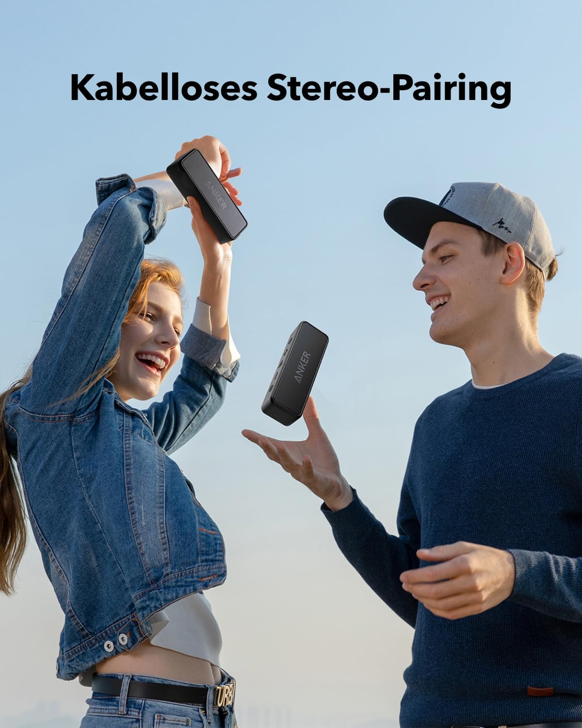 Anker SoundCore 2 Bluetooth Lautsprecher, Fantastischer Sound, Enormer Bass mit Dualen Bass-Treibern, 24h Akku, Verbesserter IPX7 Wasserschutz, Kabelloser Lautsprecher für iPhone, Galaxy usw.