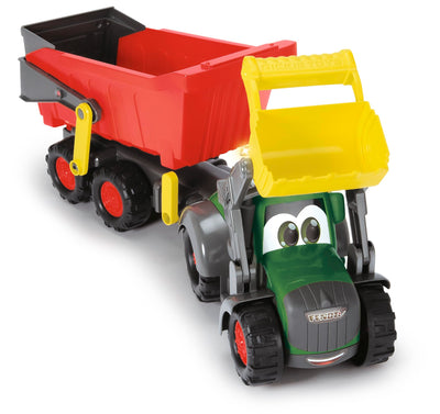 Dickie Toys ABC Traktor - Fahrzeug für Babys und Kleinkinder ab 1 Jahr, mit beweglichen Teilen, Licht und Sound, Abnehmbarer Anhänger, bewegliche Schaufel, Spielzeug zur Förderung der Motorik