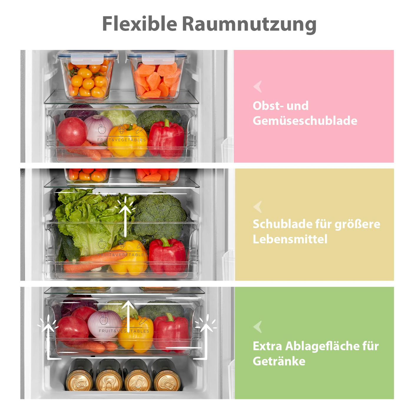 Comfee RCB169DS2(E) Kühl-/Gefrierkombination/150 cm Höhe/Low Frost/Einstellbare Kühlschranktemperatur/LED-Licht/195 kWh/Jahr/115L Kühlteil/59L Gefrierteil/Silber