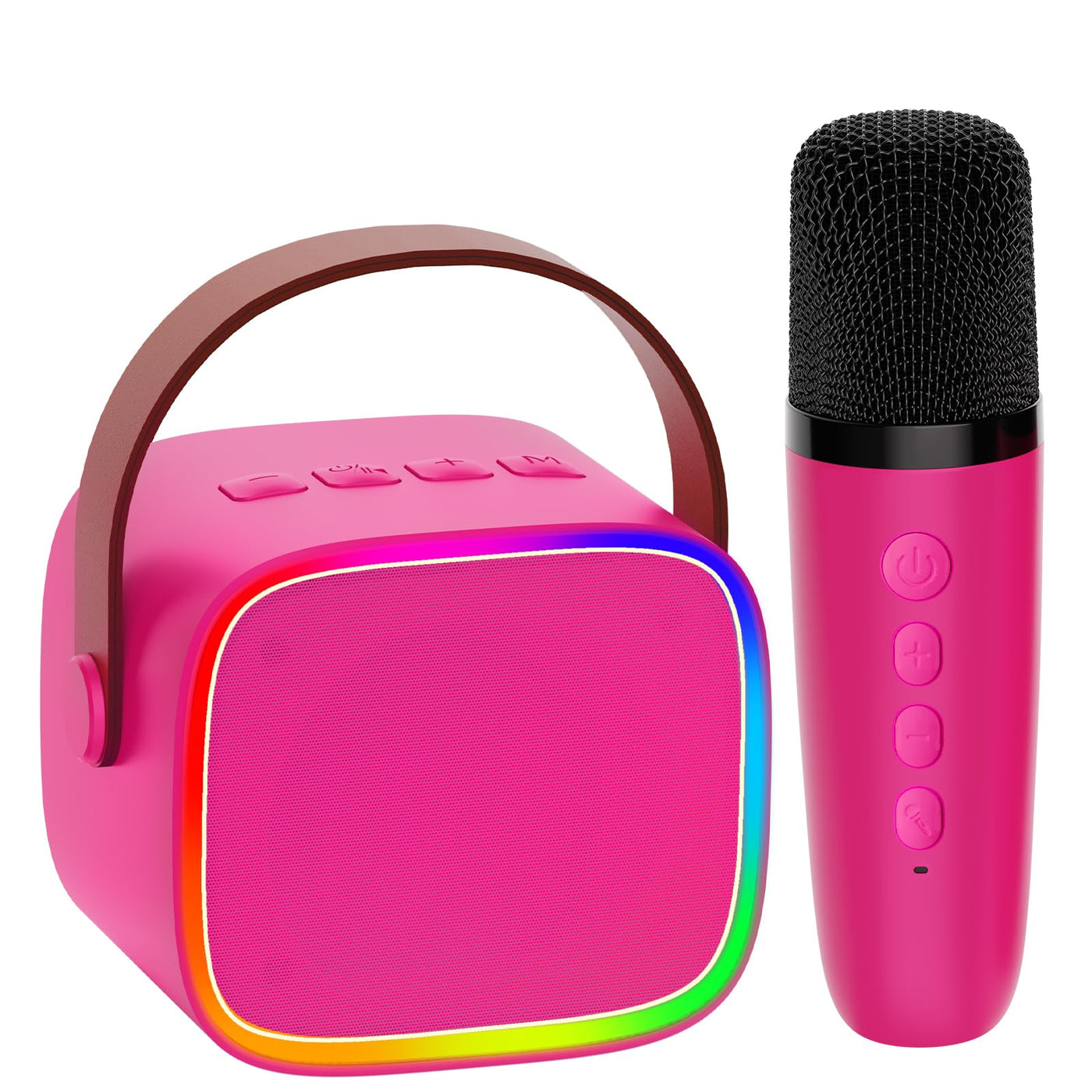 BONAOK Mikrofon Karaoke Maschine, Bluetooth Karaokemaschinen für Kinder Erwachsene, Tragbarer Karaoke-Player Mikrofon zum Aufladen, Kinder Elektronisches Spielzeug (Rosenrot)
