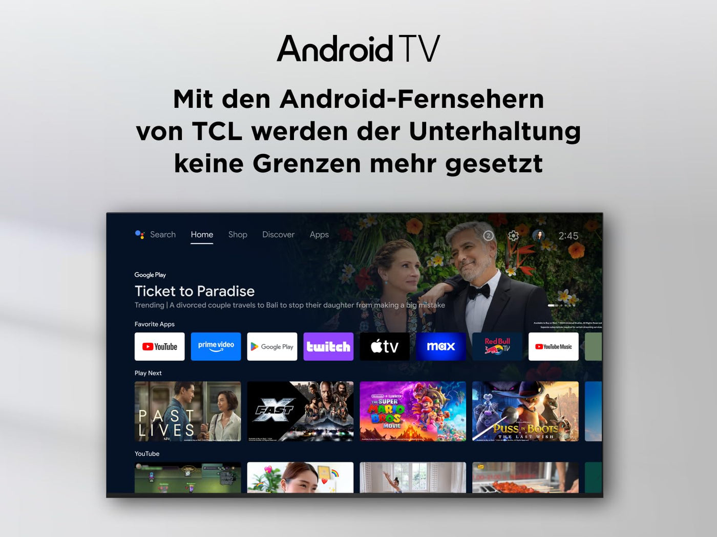 TCL 40V5C - 40“ Full HD Smart QLED Direct LED-Fernseher mit Android TV & HDR - Kompatibel mit Google Cast & Google Home, Schlankes Design