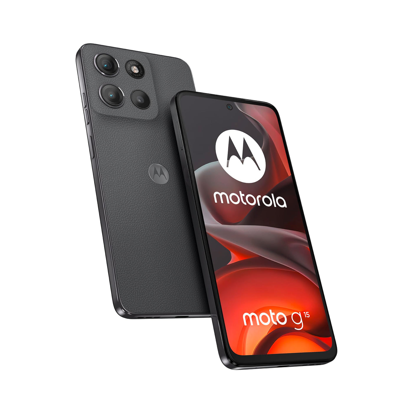 Motorola Moto g15 Smartphone (6,72"-FHD+-Display, 50-MP-Kamera, 4 GB / 128 GB, 5200 mAh, Android 15) Sunrise Orange, inkl. Schutzcover [Exklusiv bei Amazon]