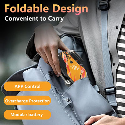 TTROARDS Drohne mit 1080P-Kamera für Erwachsene, TT19 Bürstenloser Motor Drohnen mit Hindernisvermeidung, Optischer Flusspositionierung, Faltbare Mini-Drohne für Anfänger mit Propellerschutz, Orange