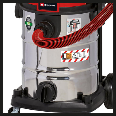 Einhell Nass-Trockensauger TE-VC 2230 SACL (1.400 W, 220 mbar, 8m Aktionsradius, HEPA-Faltenfilter inkl. Filterreinigungssystem, 30l Behälter, Staubschutzklasse L, 2.000 W Automatiksteckdose)