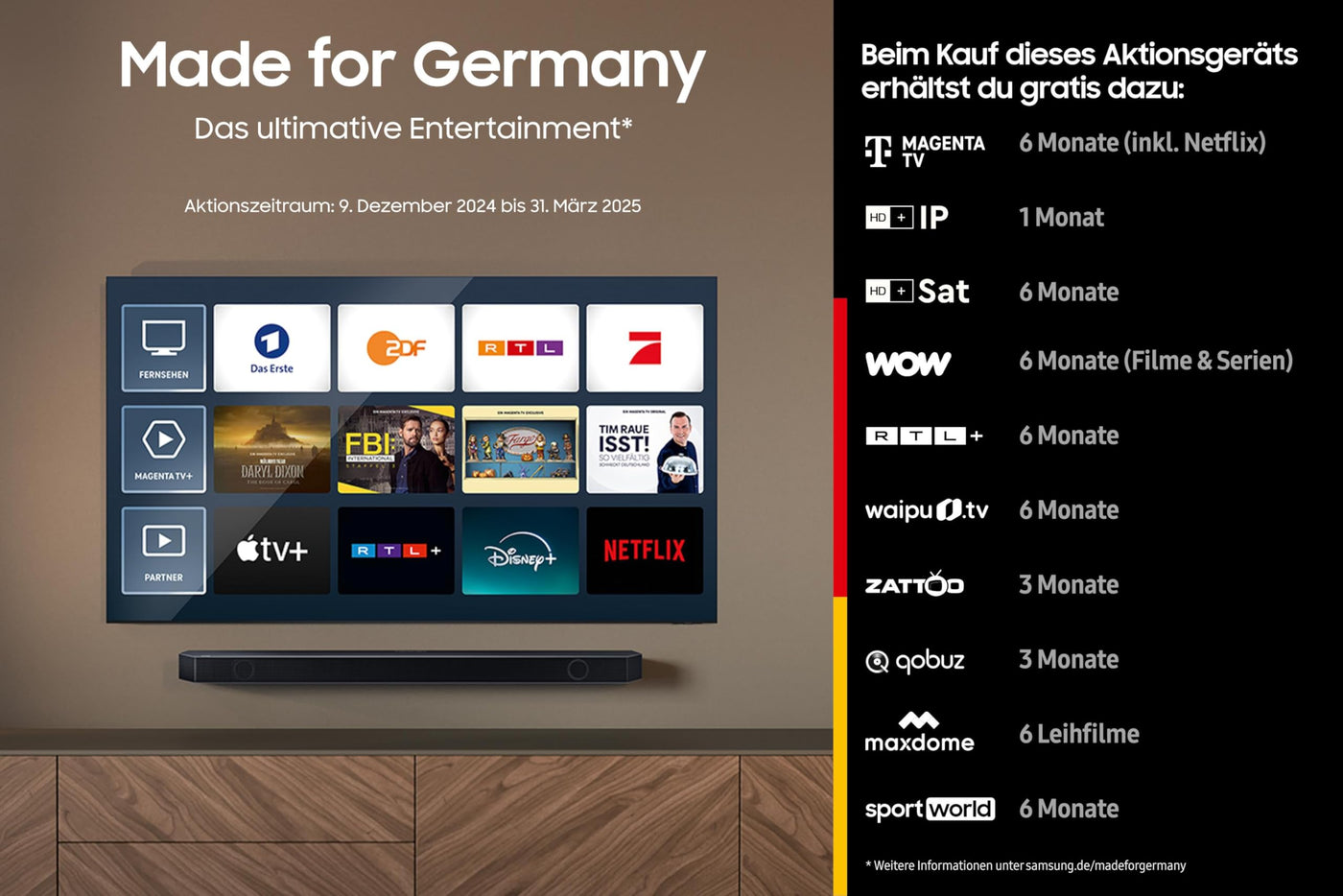 Samsung Neo QLED 4K QN90D Fernseher 65 Zoll, Samsung TV mit Neural Quantum 4K AI Gen2 Prozessor, Quantum-Matrix-Technologie, AI 4K Upscaling, Smart TV, KI TV, GQ65QN90DATXZG, Deutsches Modell [2024]