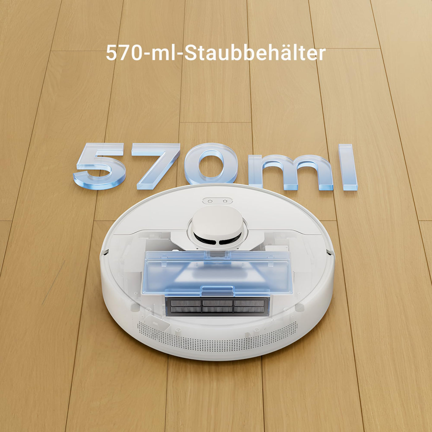 DREAME D9 Max Gen2 Staubsaugerroboter, 6000Pa Saugroboter mit Wischfunktion, Bewegliche Bürste, Karten für mehrere Böden, Ideal für Teppiche, Hartböden und Tierhaare, Weiß