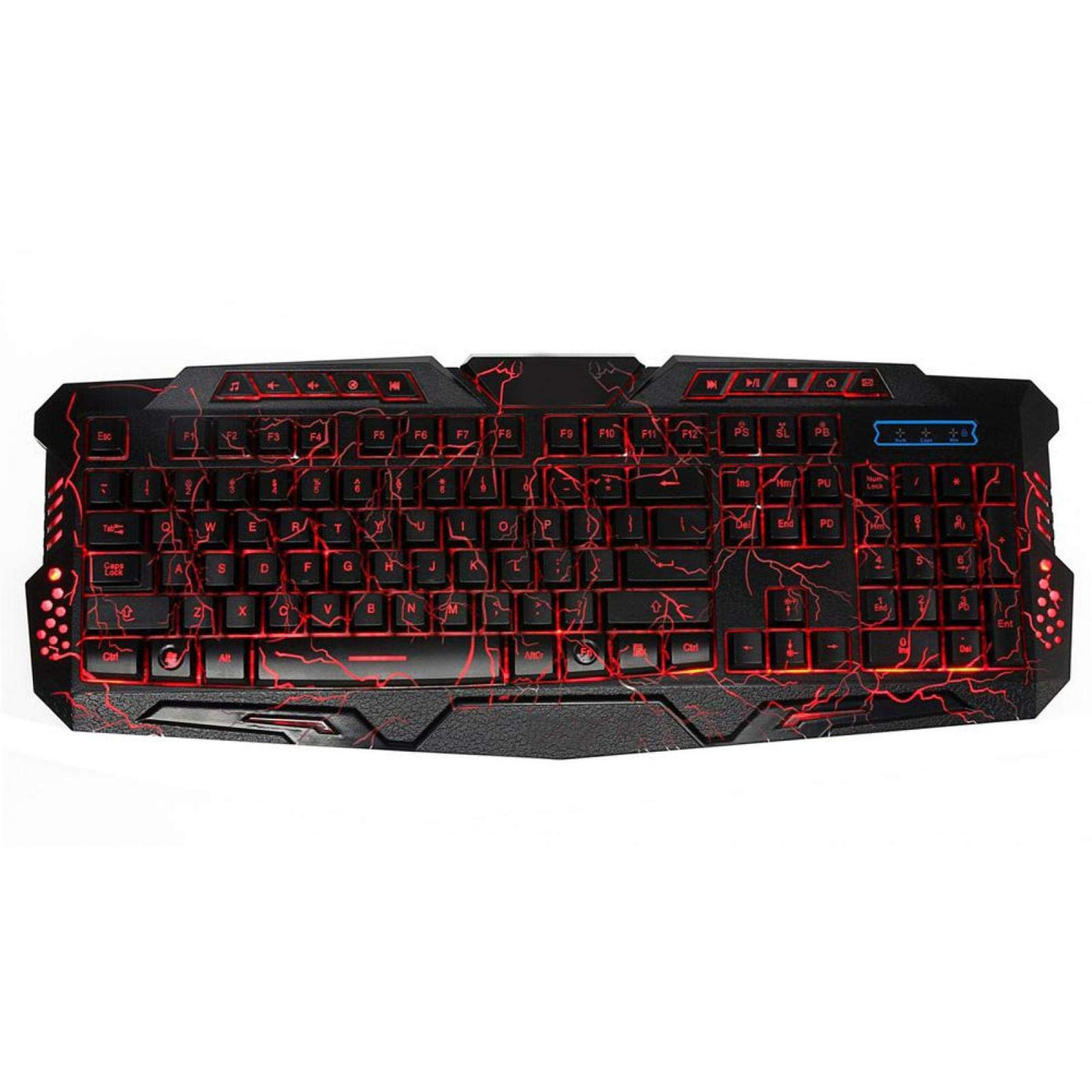 Tastatur-Maus-Set, USB Ergonomische dreifarbige Hintergrundbeleuchtung 104 Tasten Game Wired Keypad, für Computer Laptop Desktop, für Home Office