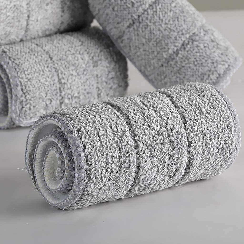 Aisoway Mop Eimer System, Eimer + Mopp +10Lappen, Mopp Set Mop Saugstarken Rotationseimer Edelstahl Wischmop Flexiblen Wischmopp Rotations Teleskopstiel Putzset 360°Drehbar Bodenwischer (E:10 Lappen)