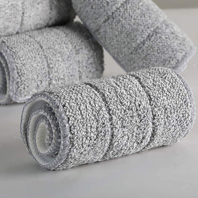 Aisoway Mop Eimer System, Eimer + Mopp +10Lappen, Mopp Set Mop Saugstarken Rotationseimer Edelstahl Wischmop Flexiblen Wischmopp Rotations Teleskopstiel Putzset 360°Drehbar Bodenwischer (E:10 Lappen)