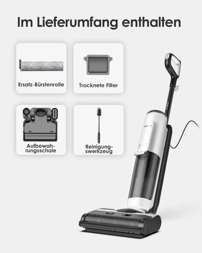 Tineco Floor ONE S5 STEAM Smart Nass-Trocken-Staubsauger, Nass Trockensauger mit LED Anzeige iLoop Selbstreinigung Wischsauger Dampfreiniger für Hartböden, Klebrige Verschmutzungen