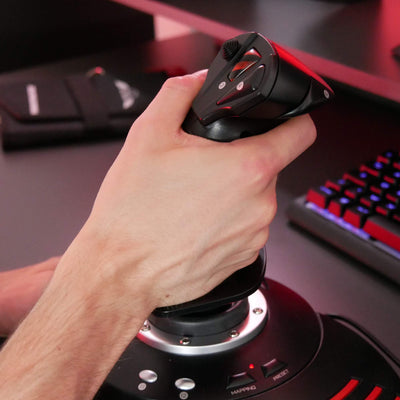 Thrustmaster T.Flight Stick X, Joystick mit Rudersteuerung, umprogrammierbaren Tasten und Achsen, Drehgriff, integriertem Schubhebel, Schnellfeuerauslöser, PC/USB-kompatibel