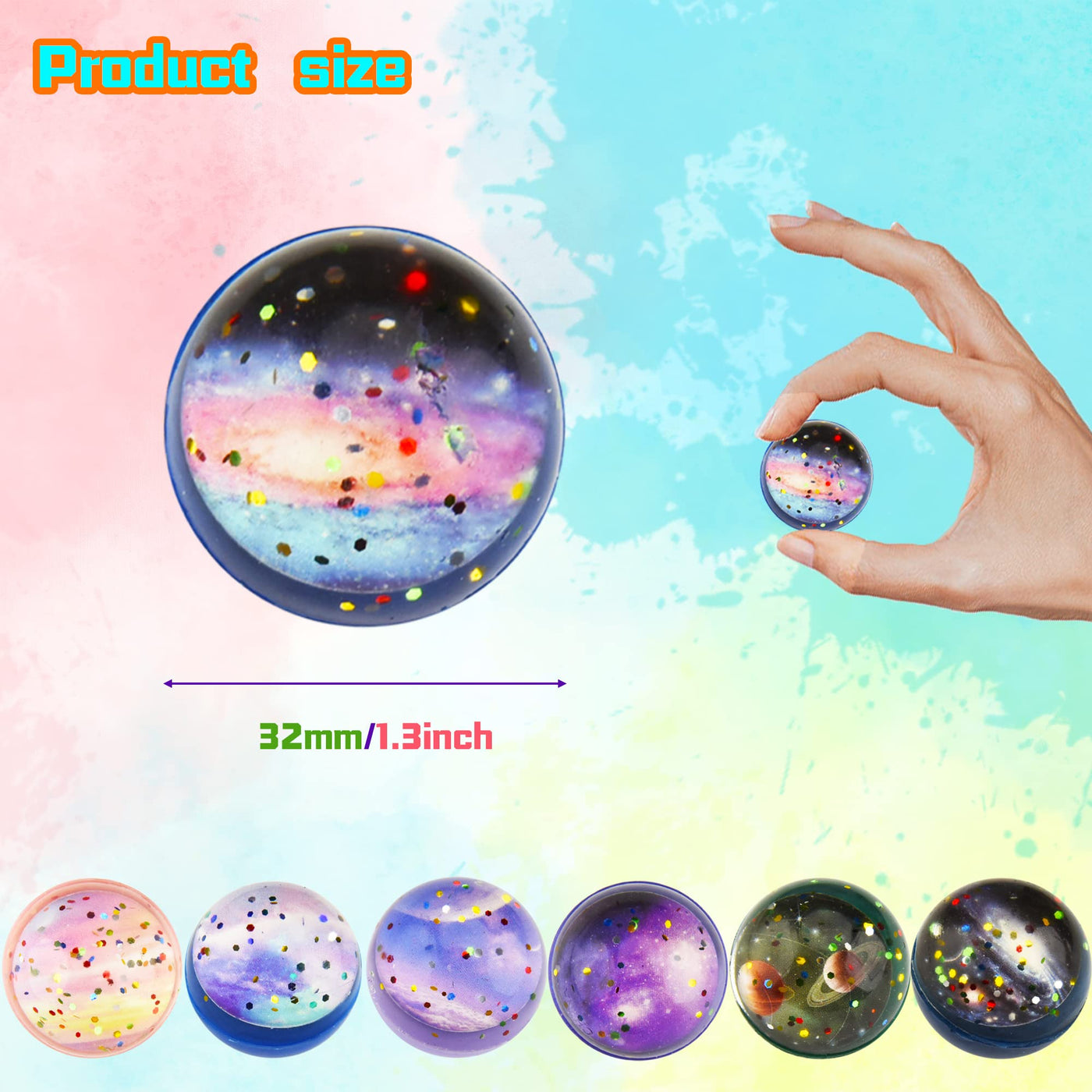 30 Stück Flummi Planeten, Flummies für Kinder, 32mm Flummis Kindergeburstag Mitgesbel Give aways Schultüte füllung Partygeschenke Gastgeschenk Gummiball Kinder Groß Set Pinata Adventskalender füllung